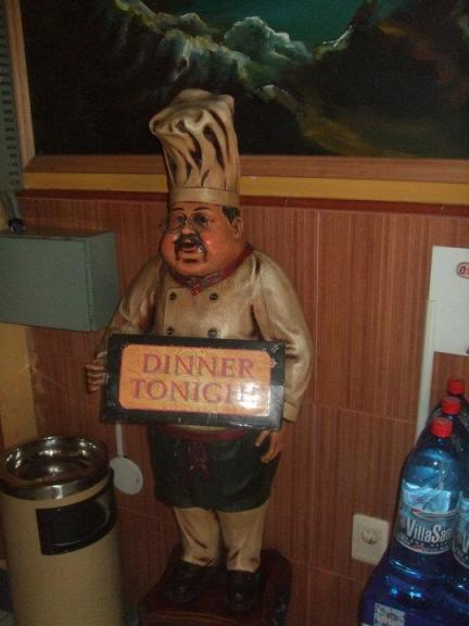 sign saying "dinner tonight"